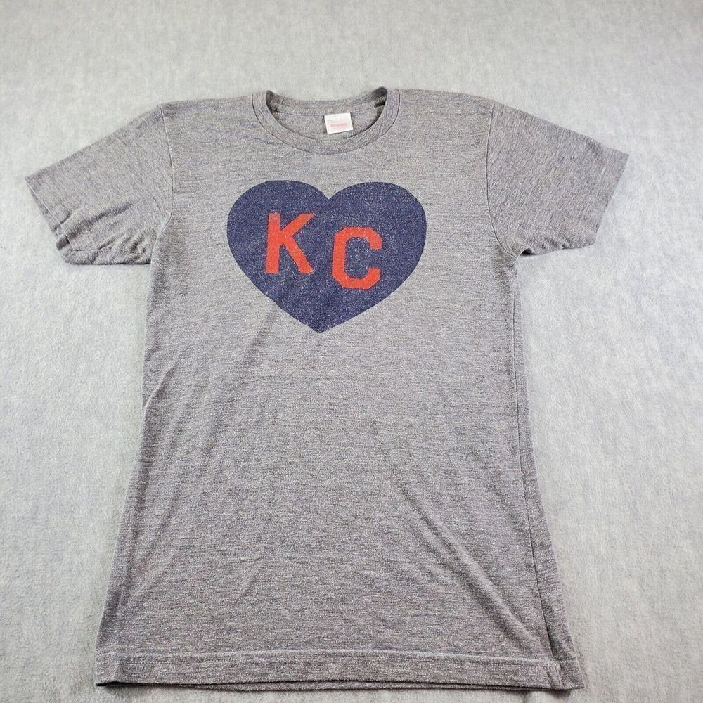 Charlie Hustle Shirt Mens Small Gray Love Heart Kansas City Short Sleeve Tee